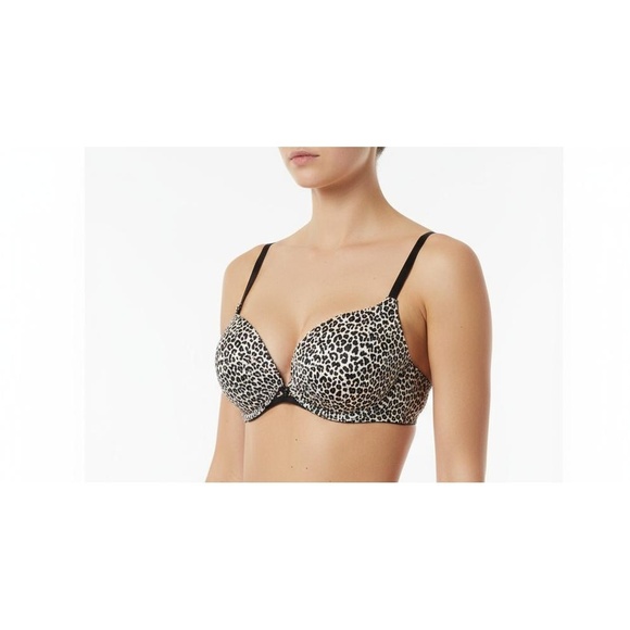 Victoria Secrets Bra Black  Leopard Print Very Sexy Push-Up Adjustable Straps - Picture 1 of 9